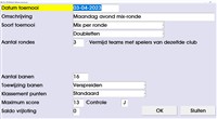 Pro PETANQUE toernooibeheer. Toernooigegevens mix-melee per ronde