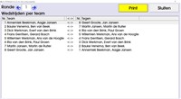 Pro PETANQUE competitiebeheer. Overzicht wedstrijden per ronde per team