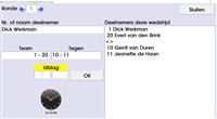 Pro PETANQUE toernooibeheer. Uitslagen invoeren mix-melee, uitslag geselecteerde wedstrijd invoeren